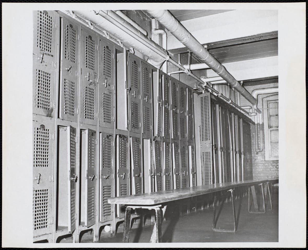 The infamous locker room beneath the gym at the Charlestown Boys Club